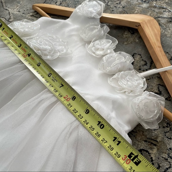 Ailis Designer One Shoulder Occasion White Rose Ruffle Party Dress Size S - Picture 8 of 13